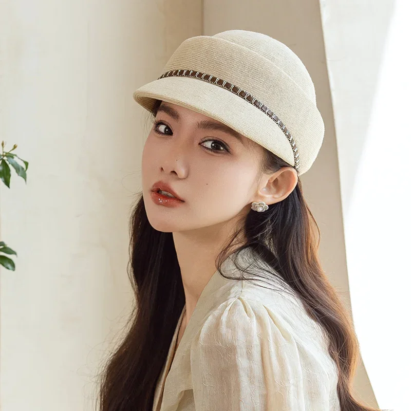 2023 Summer New Thin Breathable Equestrian Hats Women Outdoor Sunscreen Casual Versatile Ins Sunshade Elegant French Berets