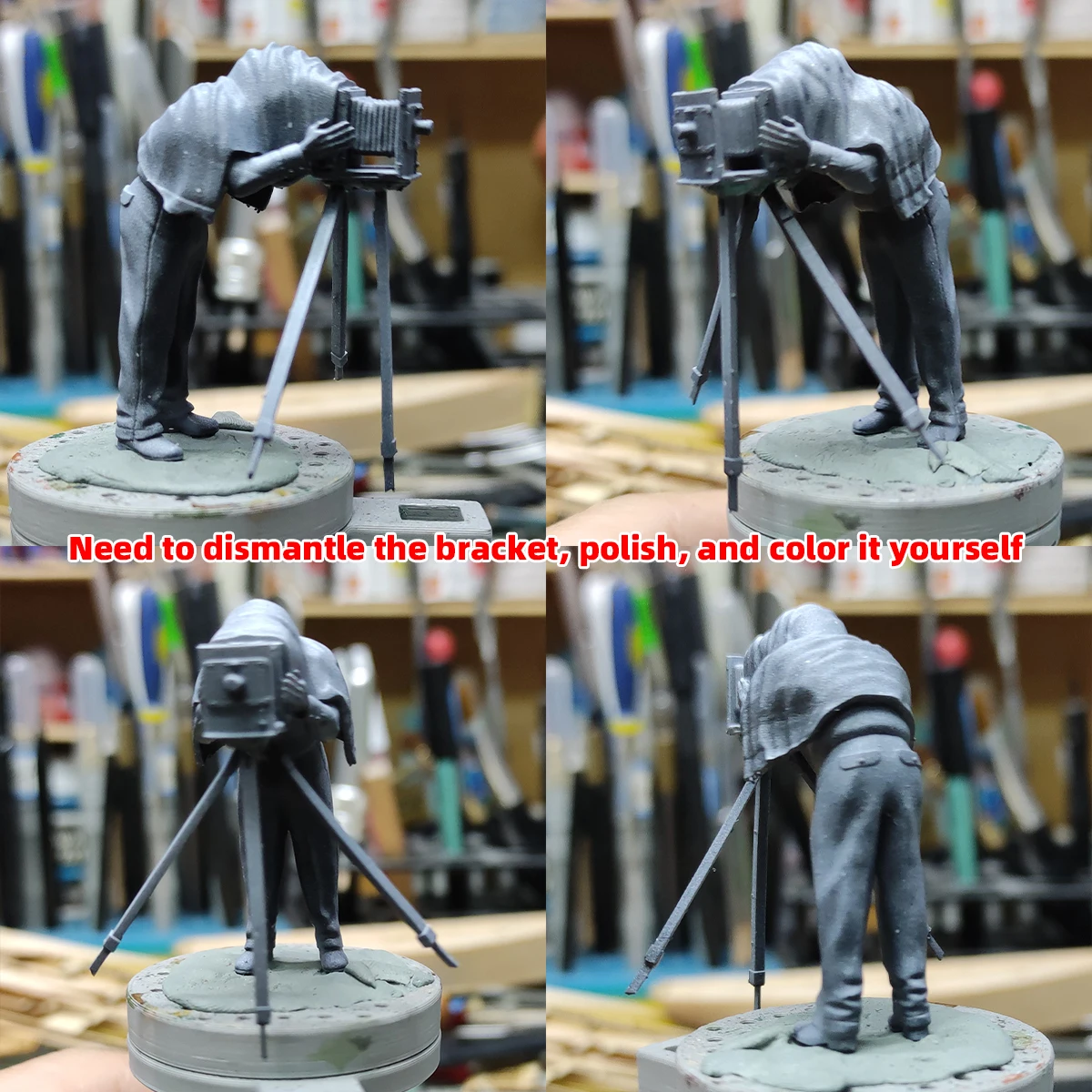 Maßstabsgetreue Miniatur-Modellbausätze Figuren Diorama Fotograf und Allmächtiger beim Fotografieren Set 1/35 1/43 1/48 1/64 1/72 1/87 Ho Z – Detail 1