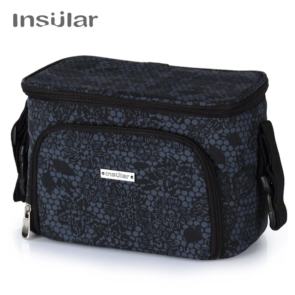 INSULAR Portable Thermal Insulated Baby Diaper Bag 600D Polyester Stroller Hanging Travel Mommy Storage Organizer view 5