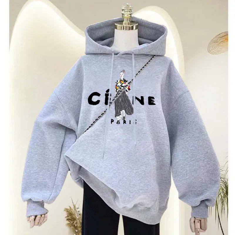 Women Hoodies Oversized Loose Woman Clothing Harajuku Style Hooded Sweatshirt Fashion Printed Long Sleeve Casual Pullover Top