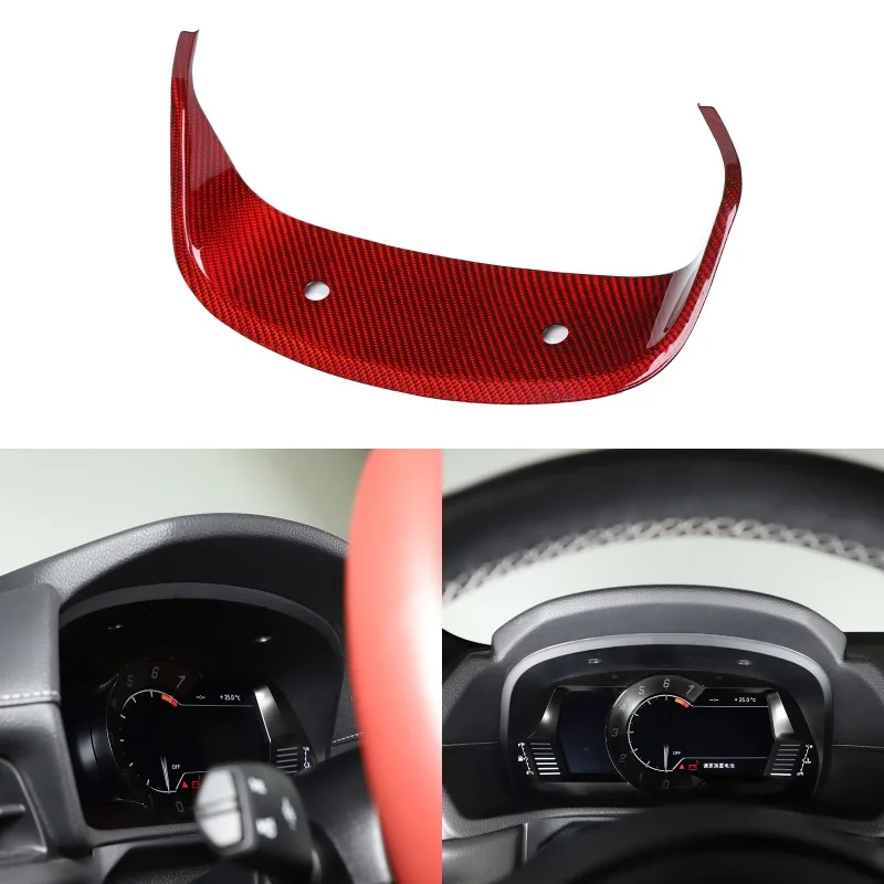 Real carbon fiber For Toyota Supra 2019-2022 Car Center Control Dashboard Instrument Panel Display Upper Frame Accessories