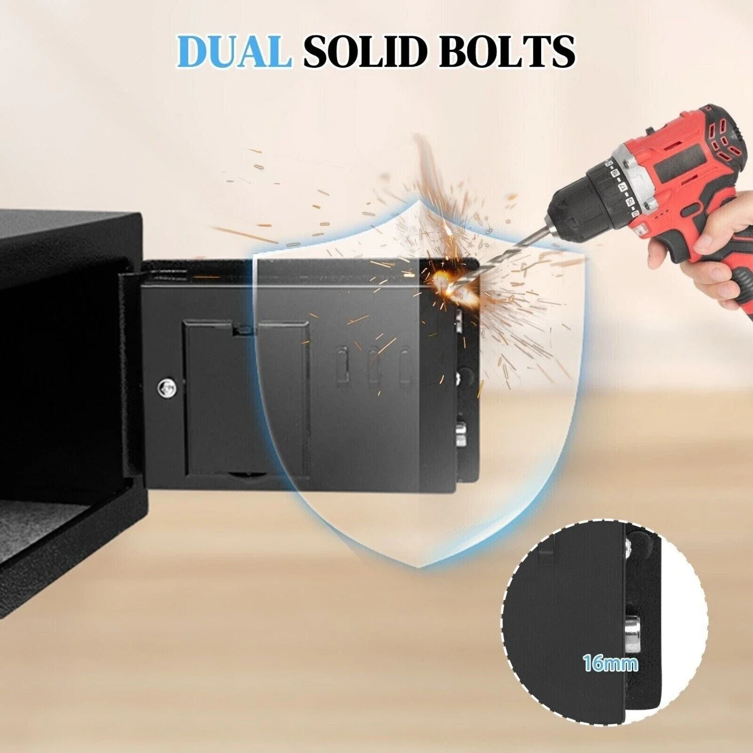 Digital Electronic Safe Box Keypad Lock Security Box Fireproof Lock Box Electronic Lock Small Lockable Storage Household Cabinet