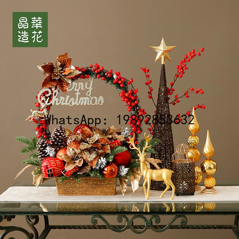 

XL Рождественский настольный тематический декор сцены, орнамент, подсвечник, оконный дисплей, атмосферное украшение