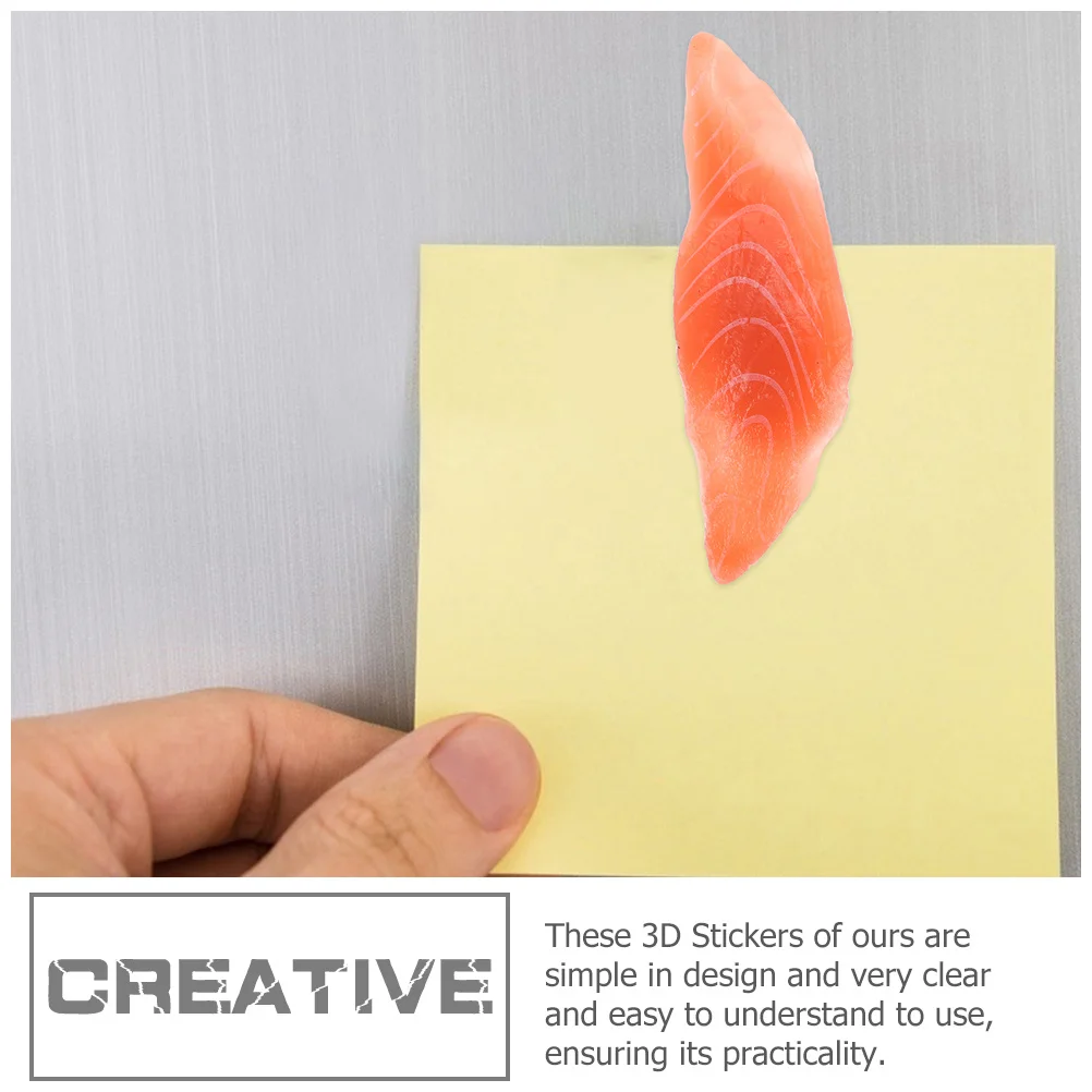 

2Pcs Home Decors Funny Magnets Fake Sushi Stickers 3D Decals for Kitchen Refrigerator Decor Funny Magnets Fake Sushi Decors