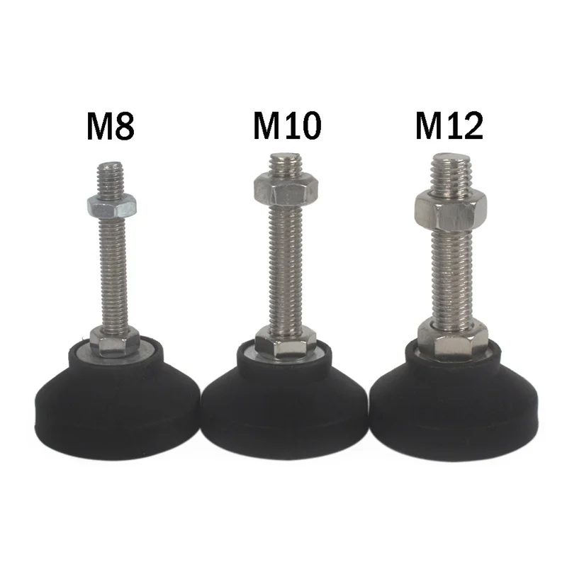 4pcs M10 Thread Adjustable Foot Cups Nylon Base Furniture Pads Screw Leveling Feet Table Chair Sofa Support Leg Floor Protector