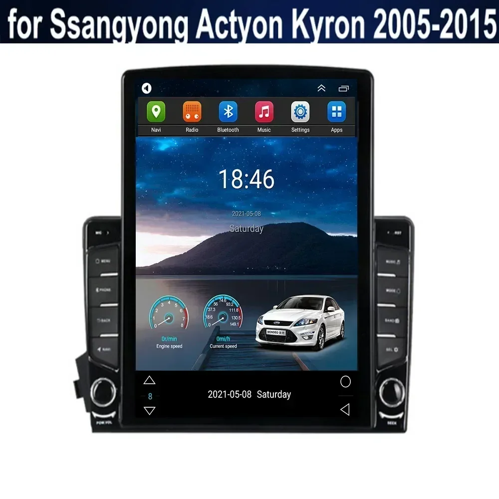 For Tesla Style 2Din Android13 Car Radio For Ssangyong Actyon Kyron 2005-2035 Multimedia Video Player GPS Stereo Carplay DSP RDS