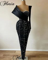 Full Handmade Crystals Prom Dresses Mermaid One Shoulder Special Occasion Dresses Luxury Vestidos De Noche Cocktail Party Gowns