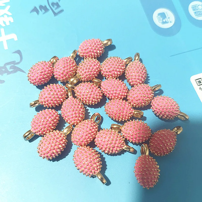 10pcs-women-charms-pendants-copper-material-pink-durian-fruit-diy-jewelry-accessories-best-choices