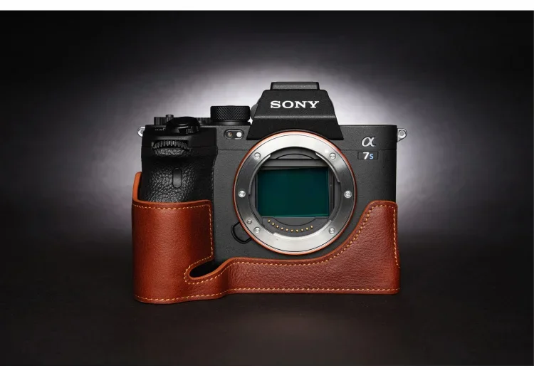 تصميم لسوني A7S3 A7SM3 A7Siii مصنوع يدويًا من الجلد الطبيعي لكاميرا نصف غطاء للكاميرا