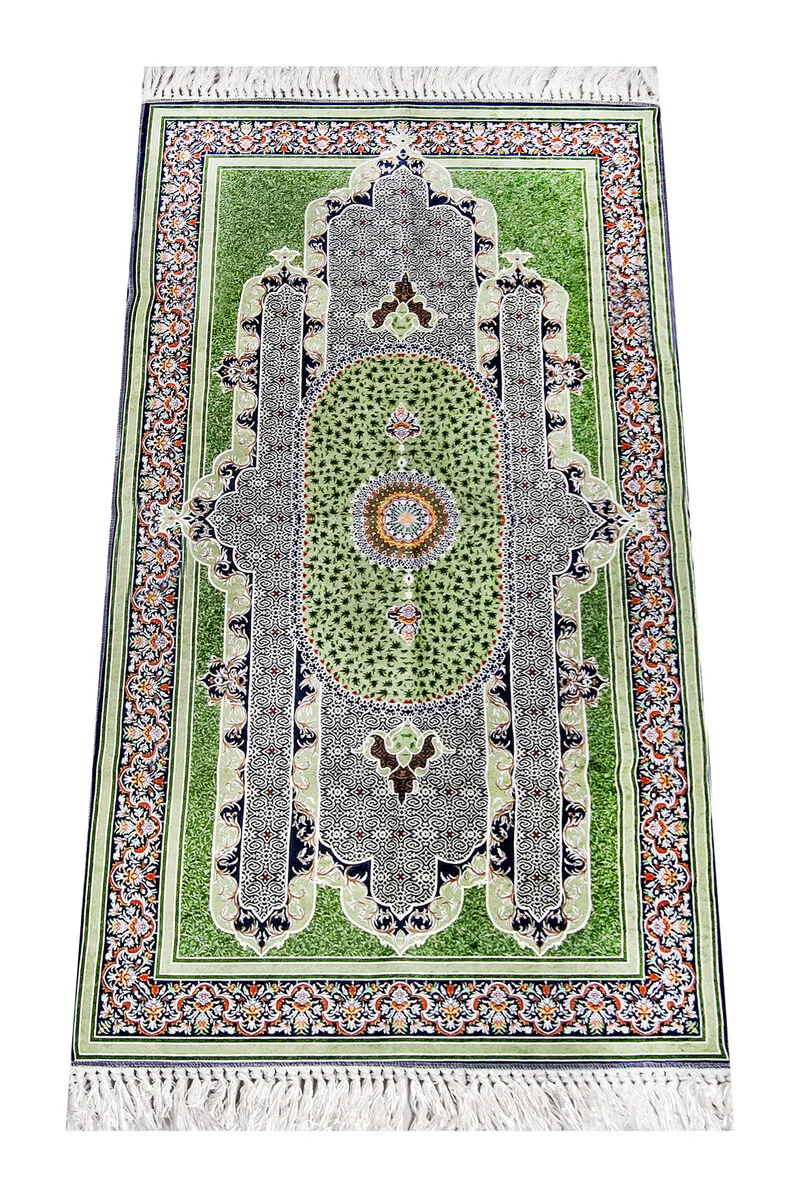 Digital Printed Sultan Series Prayer Mat Grass Green 7 Sheet of Muslim Islamic Prayer Mat Holy Quraan Islamic Mats