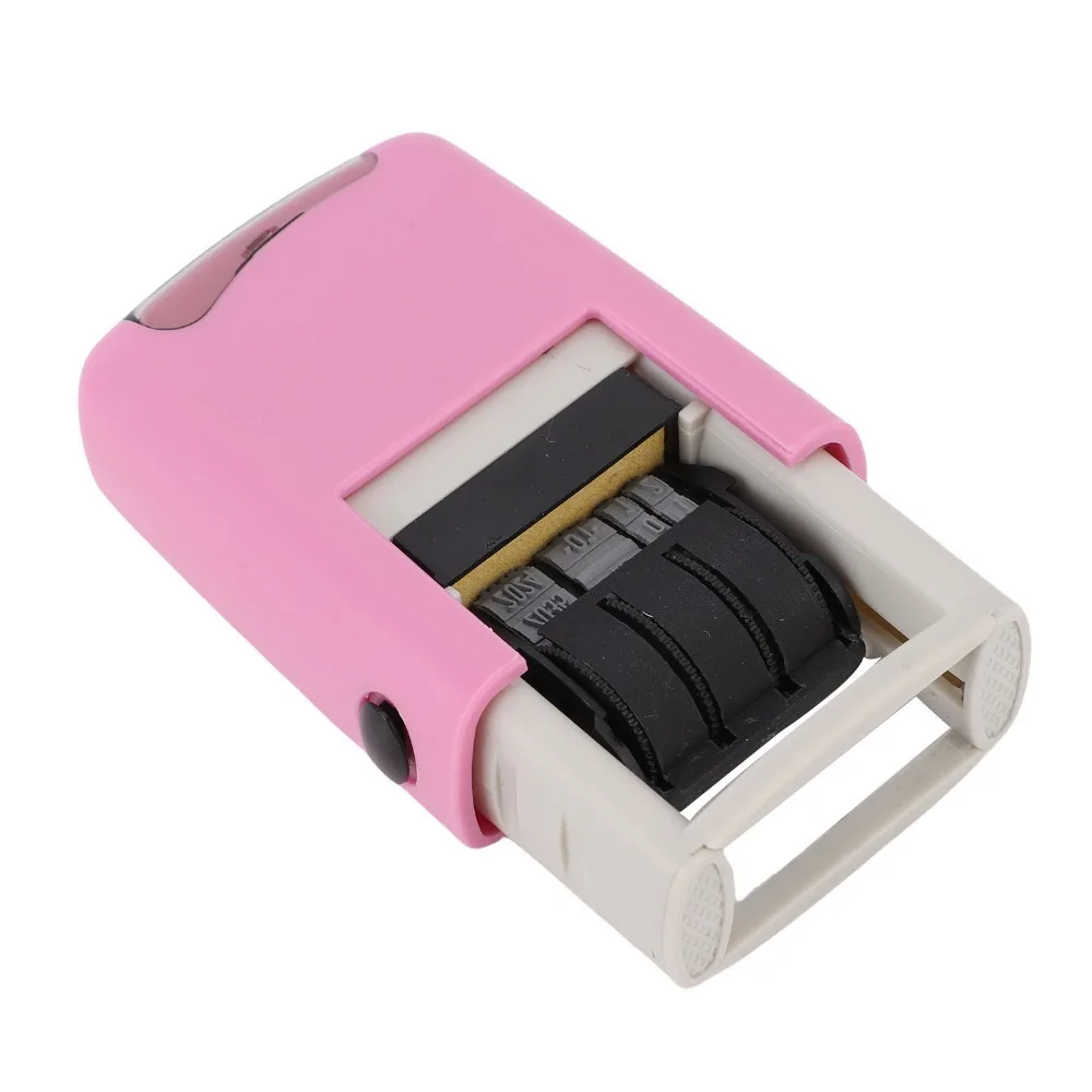 ABS Self Inking Stamper Clear Stamping Quick Drying Date Stamper Reversible Ink Pad Non Smudge English Date Stamp