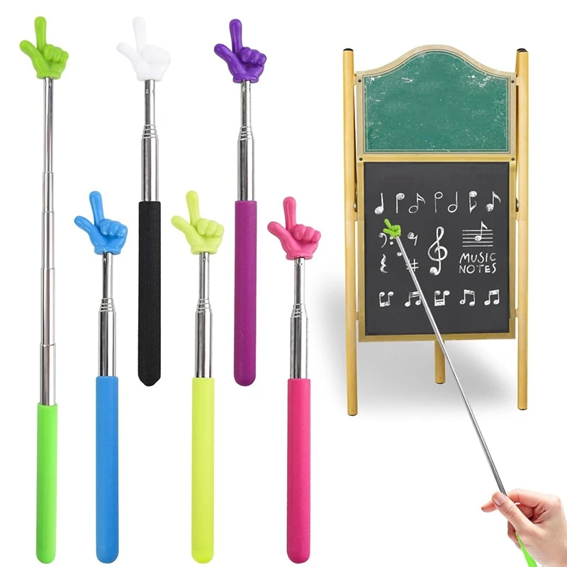 6 PCS Pointer Stick Kit For Classroom, Teacher Pointer, Retractable Stick Set Kit For Classroom Whiteboards