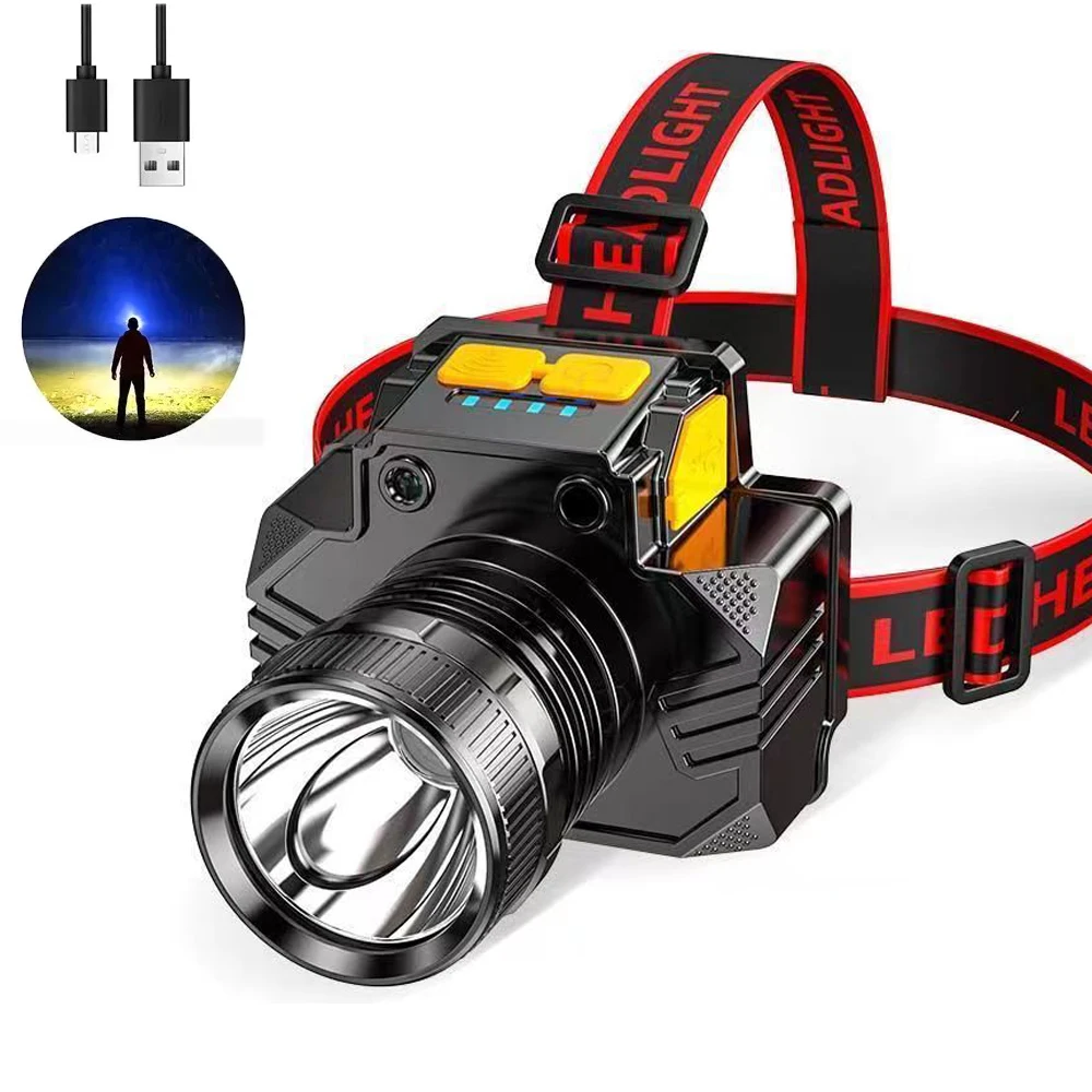 Powerful Rechargeable Headlights Led Headlights Induction Flashlight Camping Lights Super Bright Flash Fishing Hunting