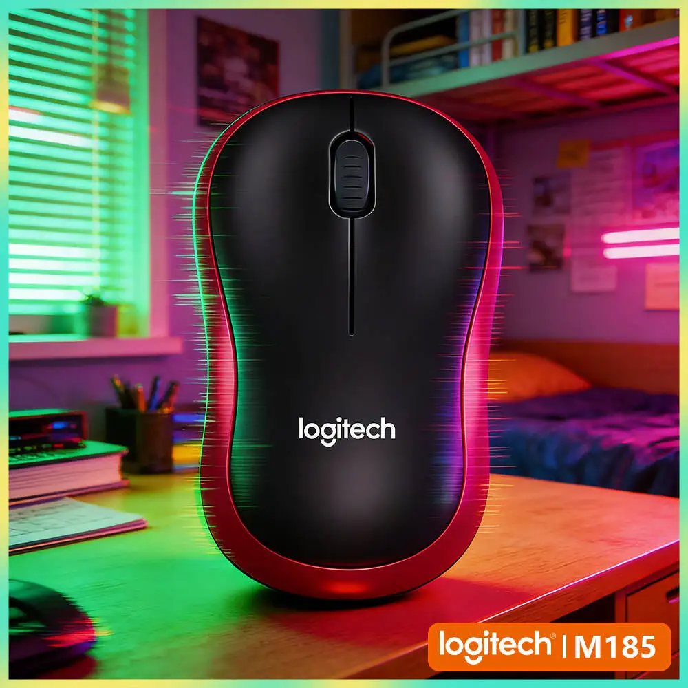Logitech M185 Linux Mac Windows Mouse 2.4GHz Nano Receiver 1000 DPI 10m Range 12-Month Battery Plug&Play Office Tool