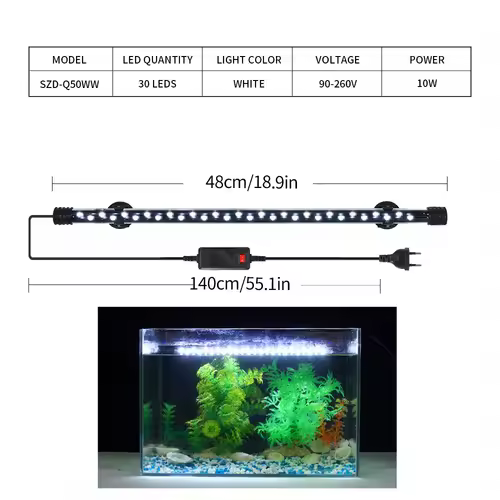 90-260V Aquarium Light LED Waterproof Fish Tank Clip Light Underwater Decor Lighting Submersible Lamp Plant Grow Lamp 18-58 CM - Image 14