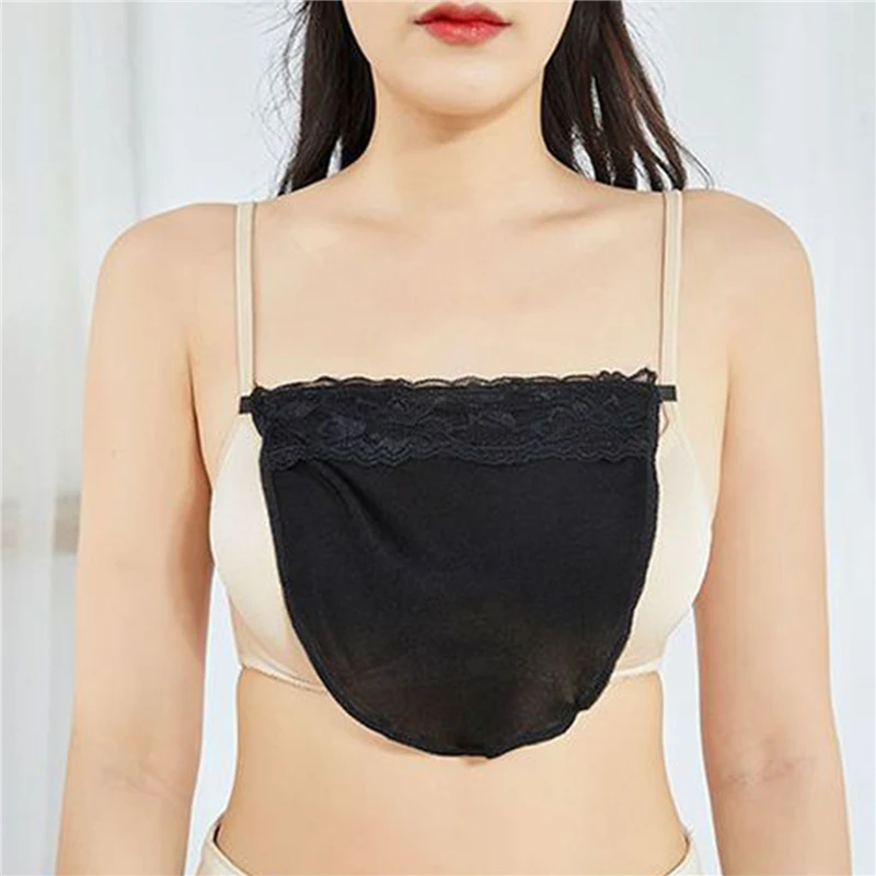 Lace Cleavage Cover Up Women Camisole Elastic Band Easy Clip-On Camisole Bras Insert Wrapped Chest Protection Covering Tube Top