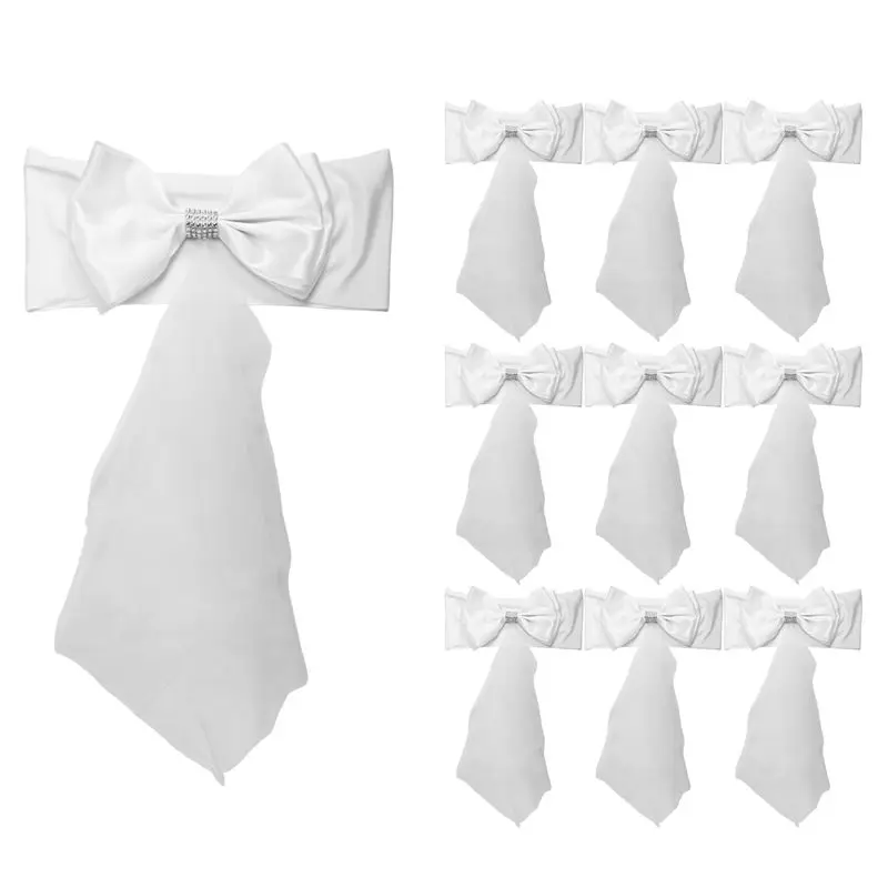 

AUAU-Elastic Wedding Chair Sashes, Multi-Color Bowknot Decorations For Banquet, Party, Hotel -Durable And Stylish