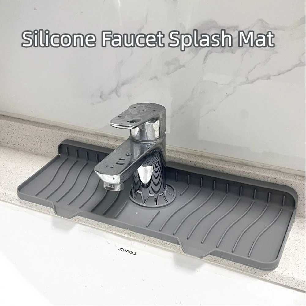 

Silicone Faucet Splash Mat Multiple Size Non-Slip Surface Countertop Splash Pad Easy Clean Sink Water Catcher Mat Kitchen Use
