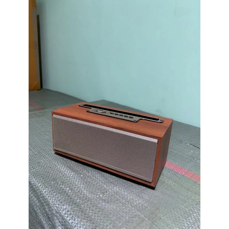 For Bluetooth Pluggable Card Wooden Retro Bluetooth Speaker Stereo Home Computer