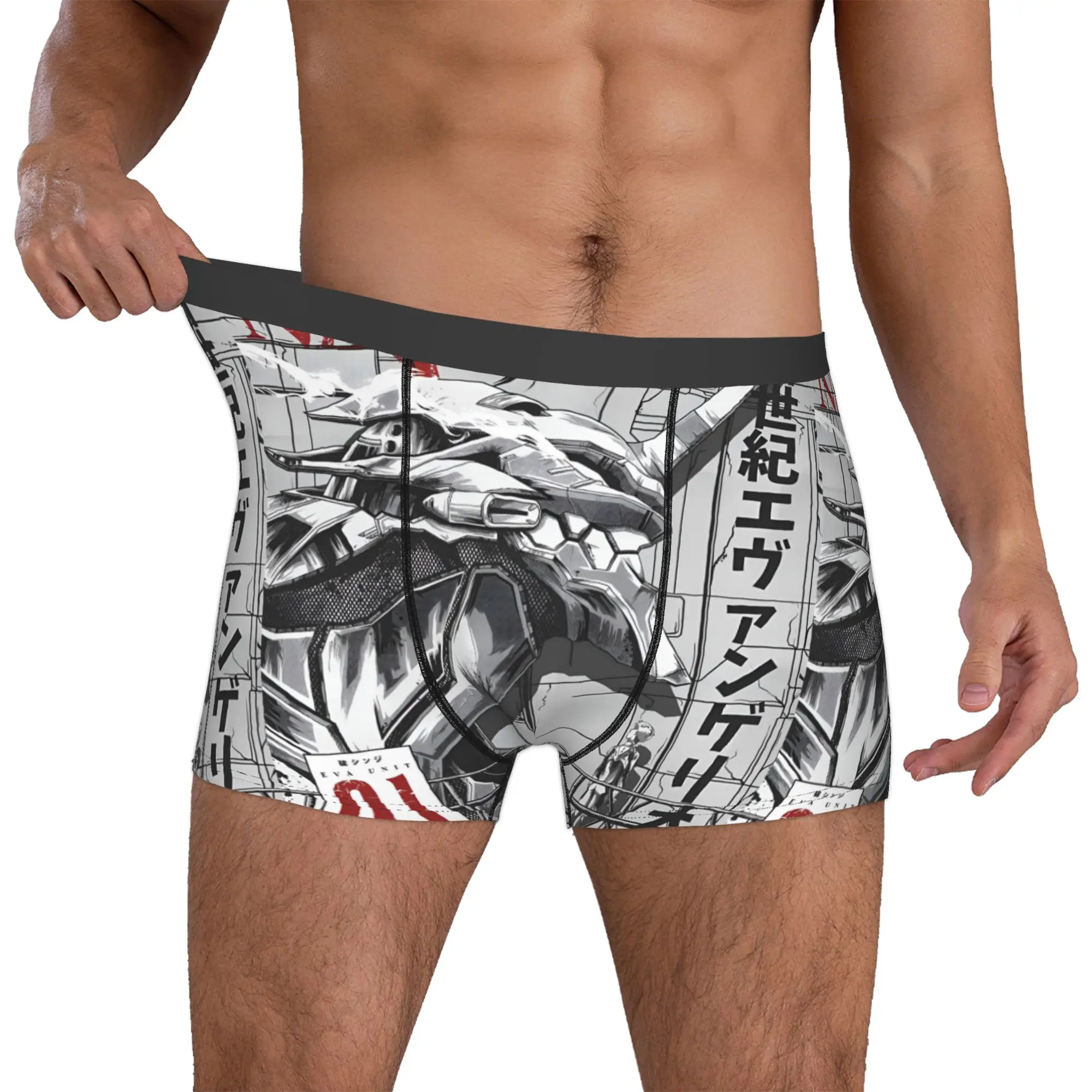 

Customized Evangelion Hot Cartoon Underwear Men Print Hot Boxer Shorts Panties Briefs Soft Underpants