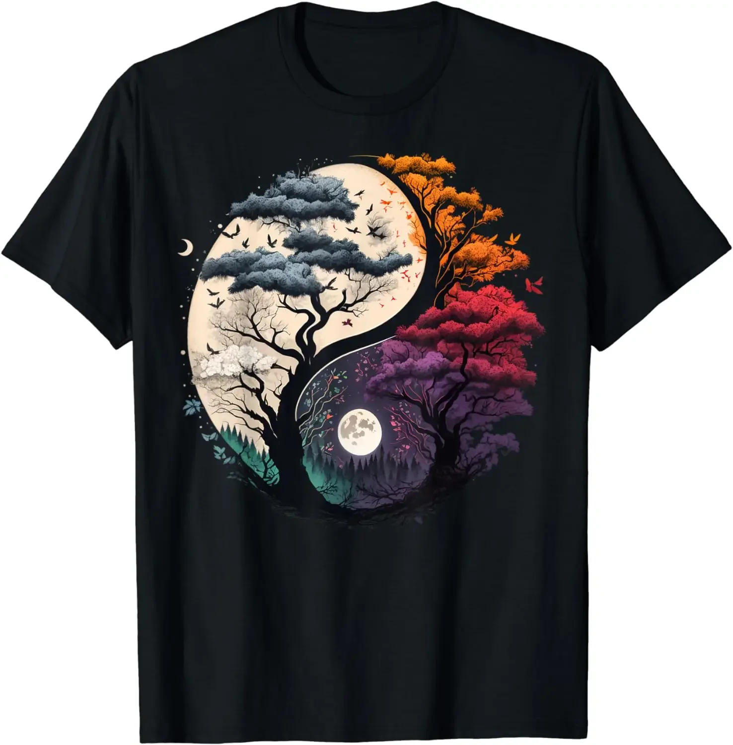 Tree of Life Ying Yan T-Shirt Chinese Yin-yang Tai Chi Means Harmonious Clothes Shirts for Women Graphic T Shirts Tops