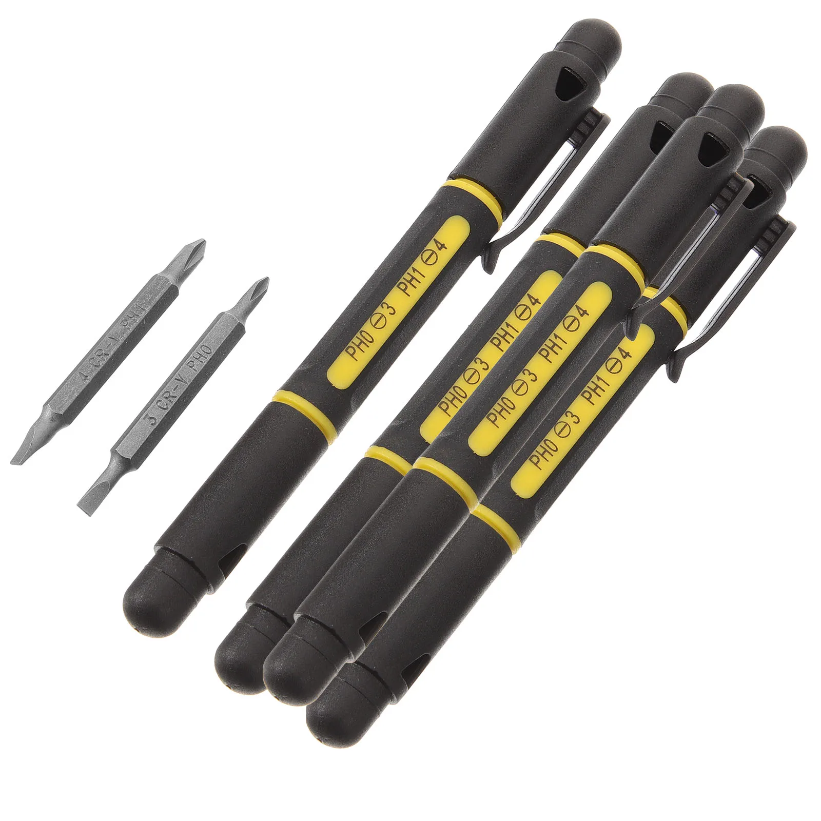 

4 in 1 Mini Screwdriver Set Portable Pocket Size Pen Screwdriver for Home Repair Hand Tool Gadgets Supplies Non Slip Textured