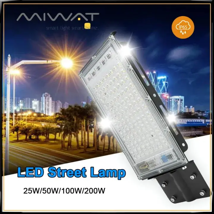 Lampu Jalan 25W 50W 100W 200W, lampu sorot LED luar ruangan tahan air lampu dinding 220V lampu sorot negara taman lampu jalan