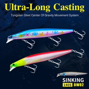 TSURINOYA Stınger 140S Balıkçılık Cazibesi Batan Minnow DW92 140mm 26g Su Tuzlu Levrek Ultra Uzun, döküm Büyük Yemler, Sert Jerkbait 6 Büyük satış, eldiven, ls2, pas-no. 1