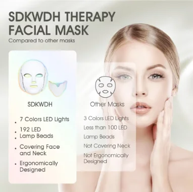 

7 Colours Light Therapy Mask With Neck for Facial Skin Care Beauty Skin Rejuvenation Device