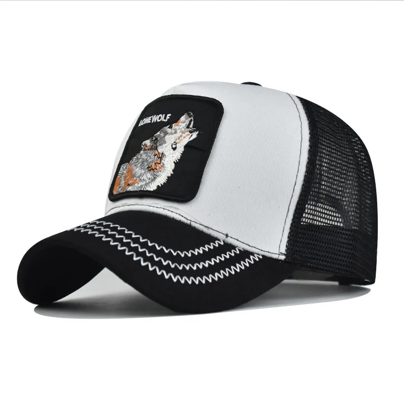 Fashion Animals Embroidery Baseball Caps Men Women Snapback Hip Hop Hat Summer Breathable Mesh Sun Gorras Unisex Streetwear Bone view 2