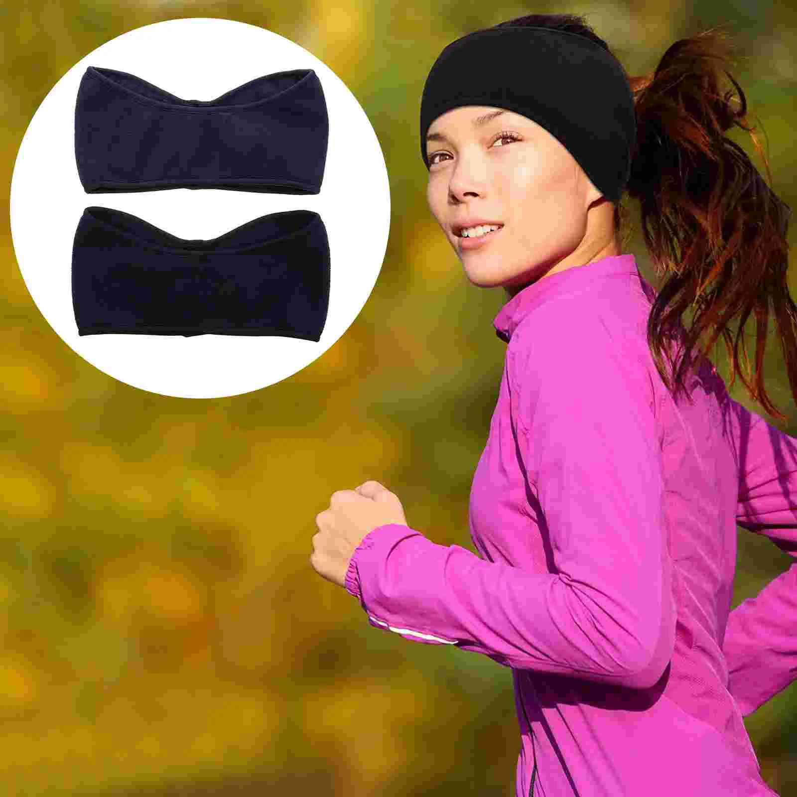 

2 Pcs Headband Ear Covered Unisex Muff Warm Hairband Keep Warmer Polar Fleece Men Women