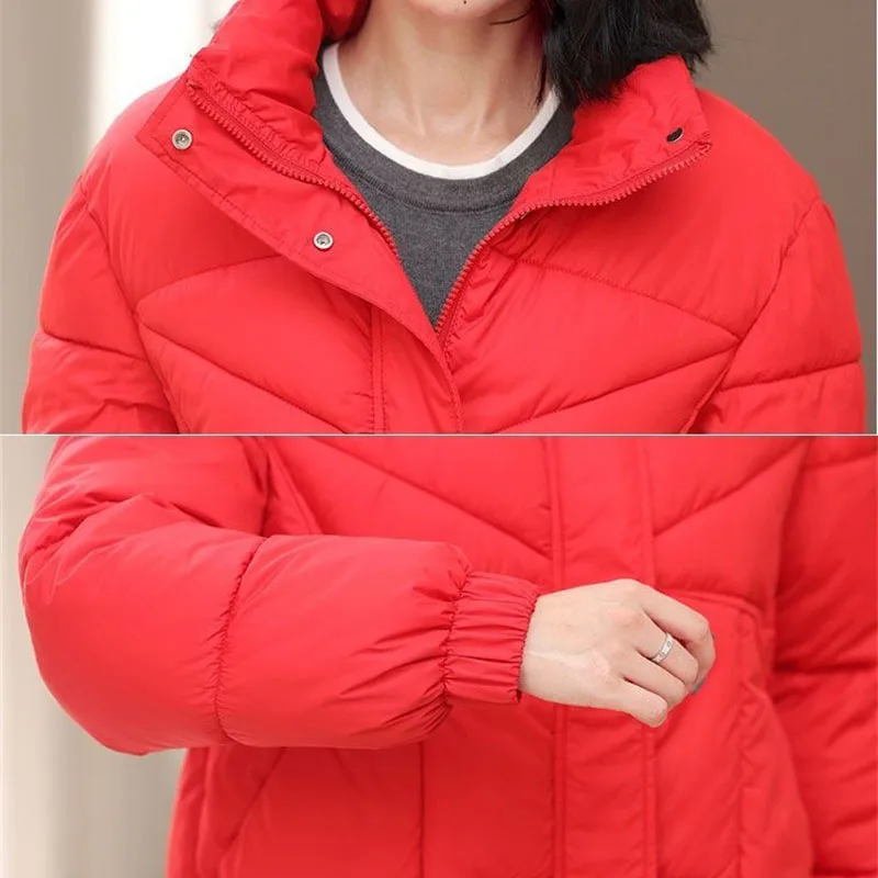 2025 New Winter Women's Cotton Jacket Fashion Short Stand Up Collar Temperament Thick  Korean Version Cotton Coat Parker