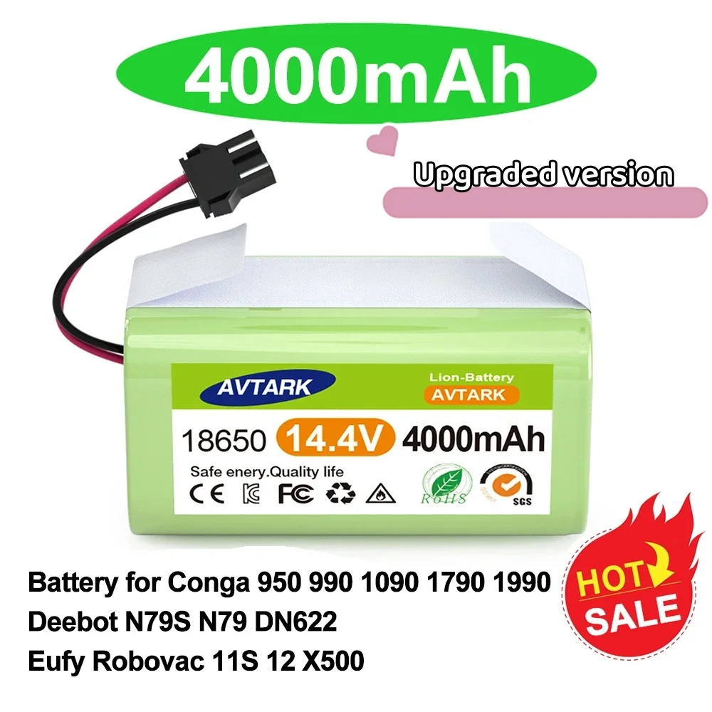 

Extended Life Li-ion Battery Pack for Conga 990 1090 Tesvor X500 Ecovacs Deebot N79 N79S DN622 Eufy RoboVac 11 11S RoboVac 30