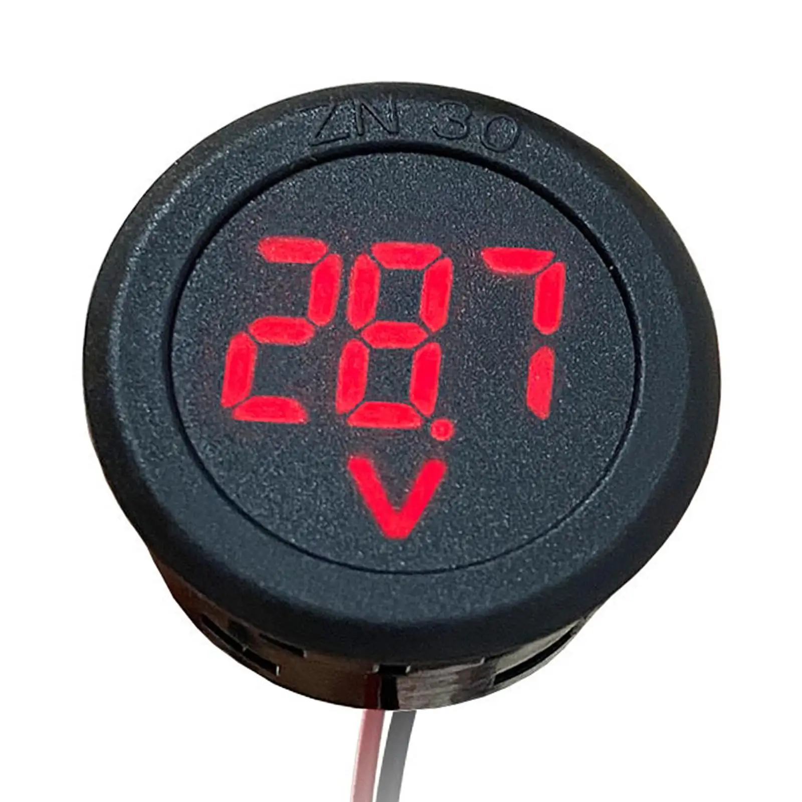 Round Two Wire Car Voltmeter DC 4-100V LED Digital Display Battery Monitor for ATV UTV Marine Boat Car Caravan