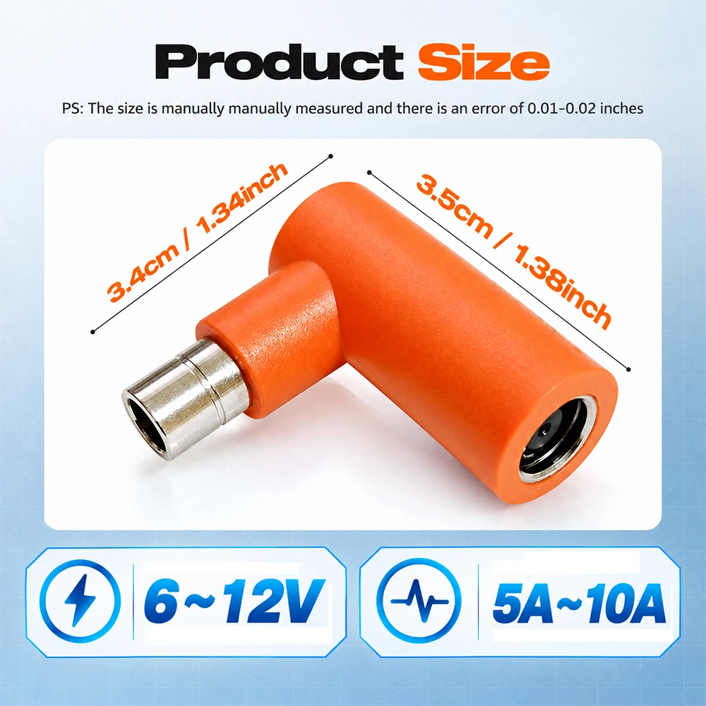 DC 7909 to DC 8020 Adapter 90-Degree Right Angle, DC7909 Female to DC8020 Male Connectors Compatible with Jackery Explorer