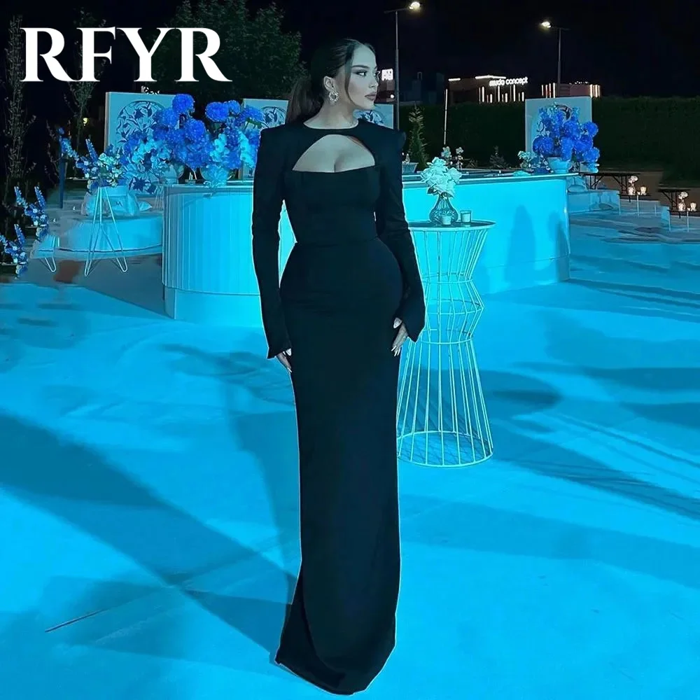 Black Satin Black Prom Dresses Detachable Shawl Mermaid Wedding Dress Elegant Long Sleeves Ankle-Length Vestidos De Fiesta 2025