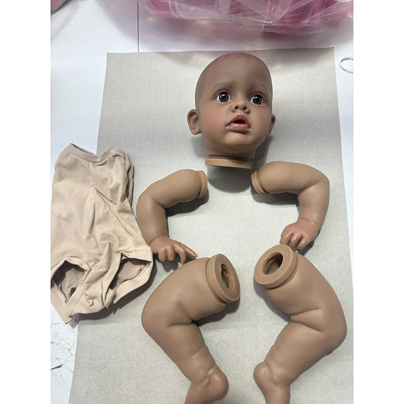 

NPK 20'' Hand-Painting Dark Skin Reborn DIY Parts Benjaminwith Cloth Body and Eyes Include Collectible Doll Kit