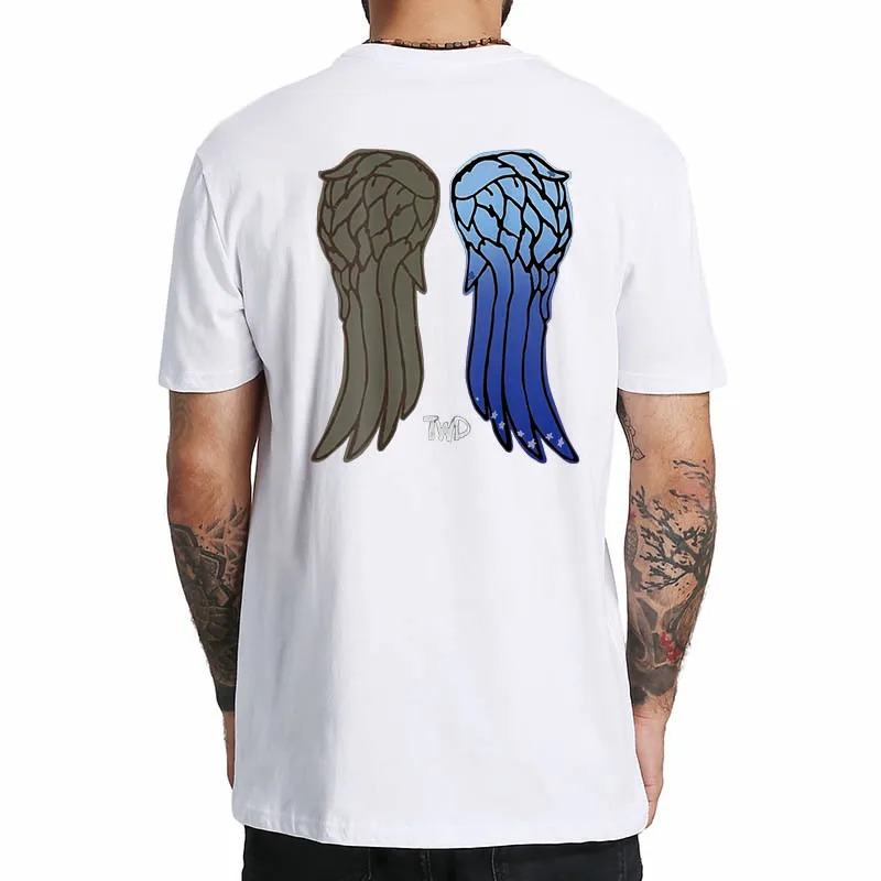 Daryl Dixon Wings T Shirt American Classic Horror TV Series Tshirt  For Men Women 100% Cotton EU Size Summer Soft Clothing