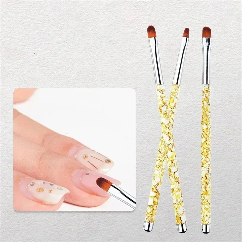 Gel Nail Brushes 3Pcs Set Petal Flower Design Art Pen for Professional Salon Manicure Extension