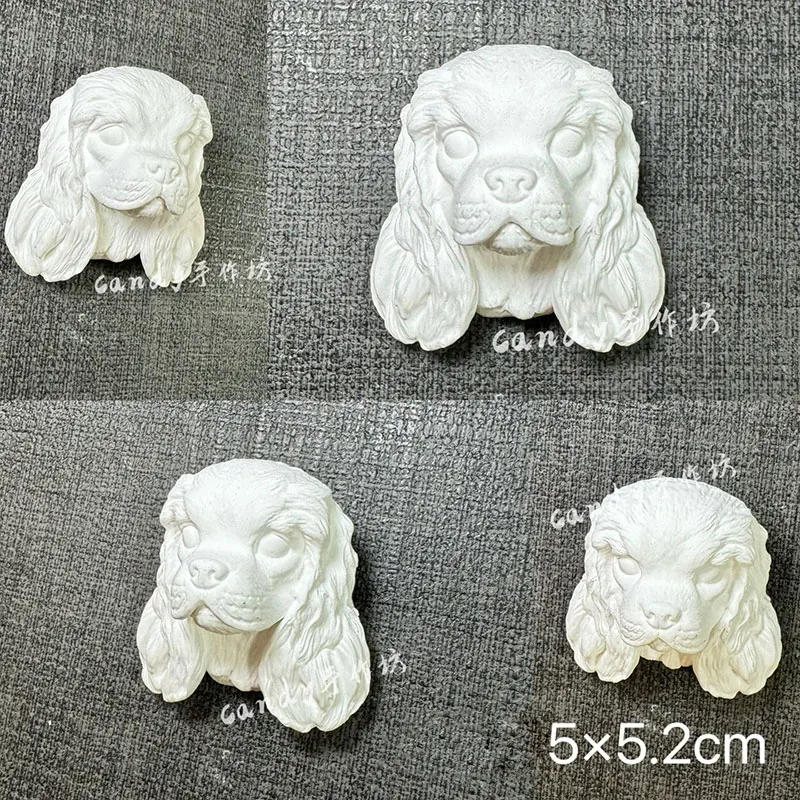 Corgi Dog Head Silicone Mold King Charles Chihuahua Bedlington Terrier Animal Head Plaster Fondant Candle Clay Silicone Molds
