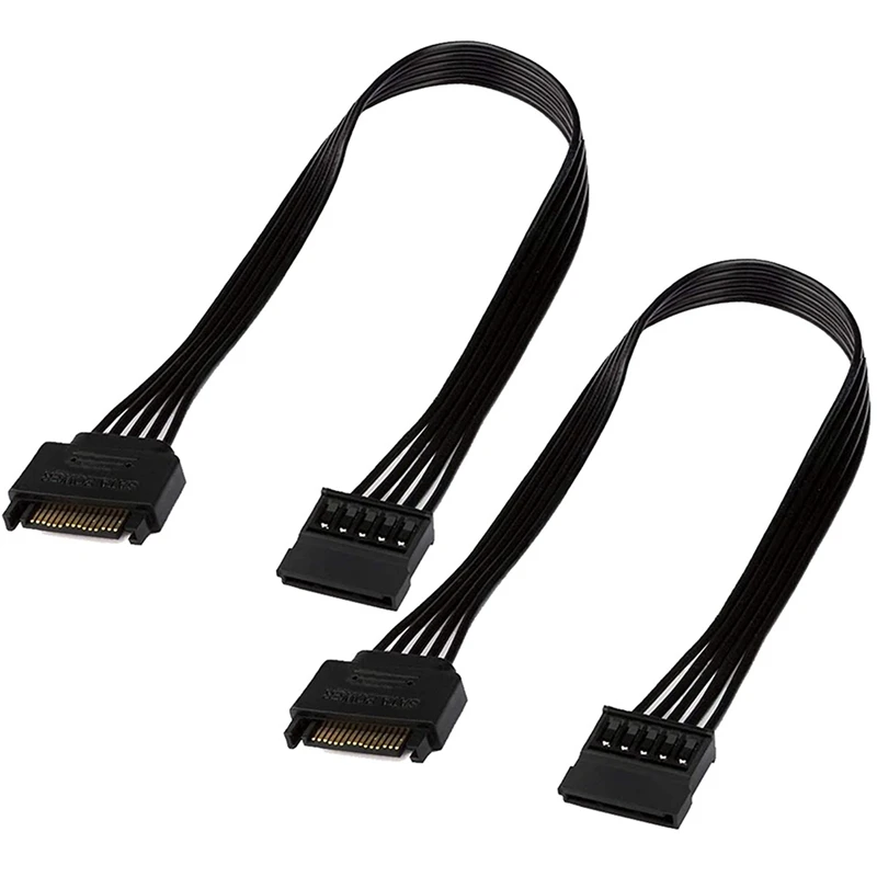 TTKK-Câble d'extension d'alimentation SATA 15 broches mâle vers femelle, adaptateur pour disque dur HDD SSD 30C, 4 pièces