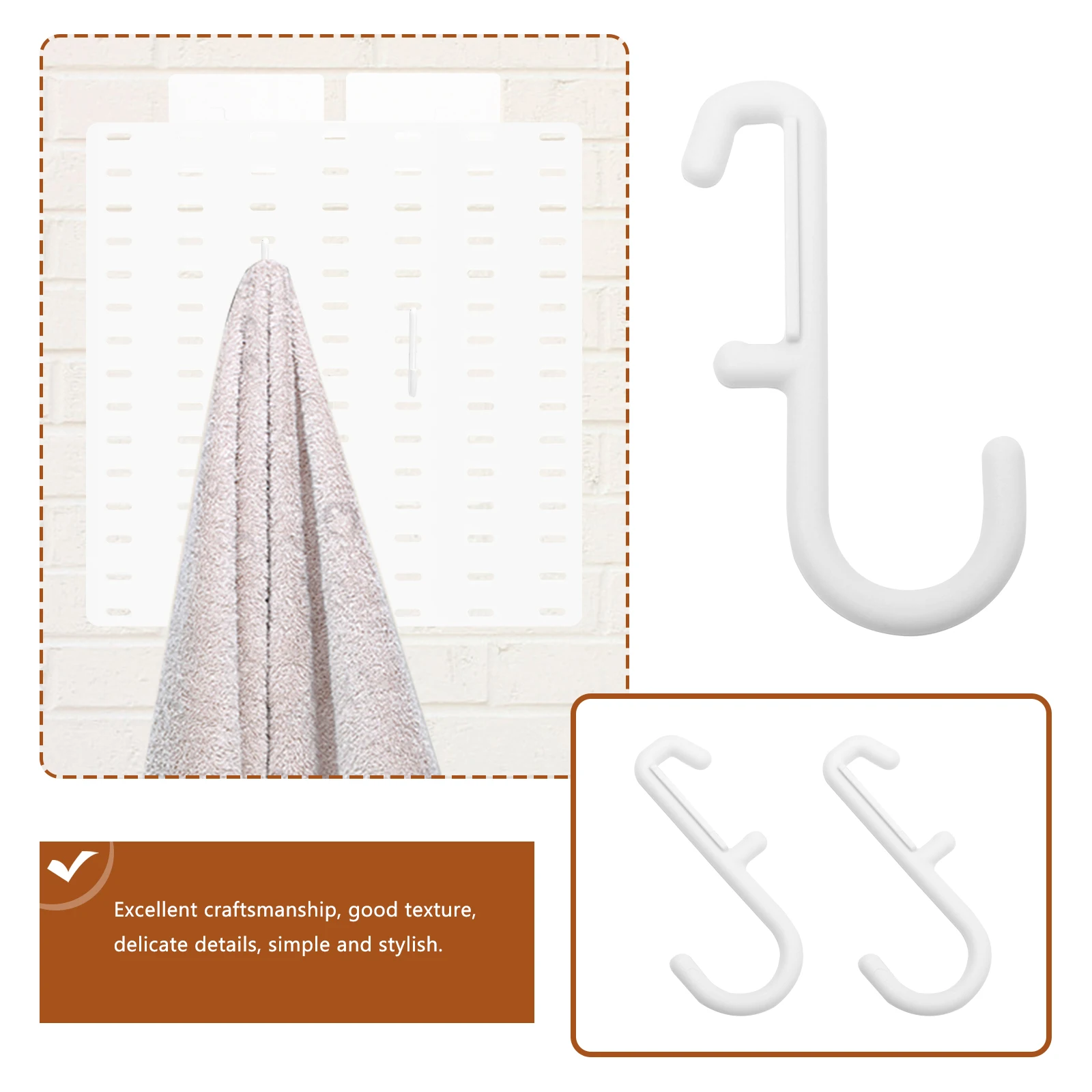 7pcs Peg Board Hooks Commodity Shelf Display Shop Storage Hooks Hanger Plastic Pegboard Hanging Hooks