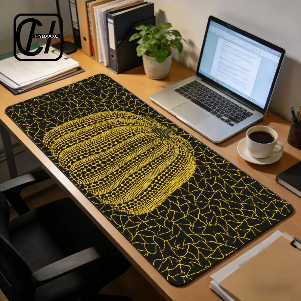 Pumpkin Yayoi Kusama Mouse Pad Large Keyboard Mouse Desk Pad Non-Slip Rubber Gaming Mouse Pad Laptop Mouse Carpet