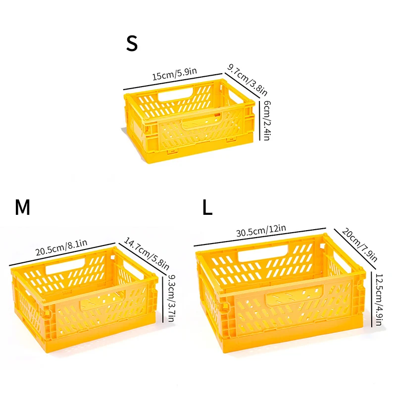 1-3pcs Plastic Foldable Storage Crate Folding Box Basket Stackable Jewellery Toys Boxes Organizer Cosmetic Drawer Case Portable