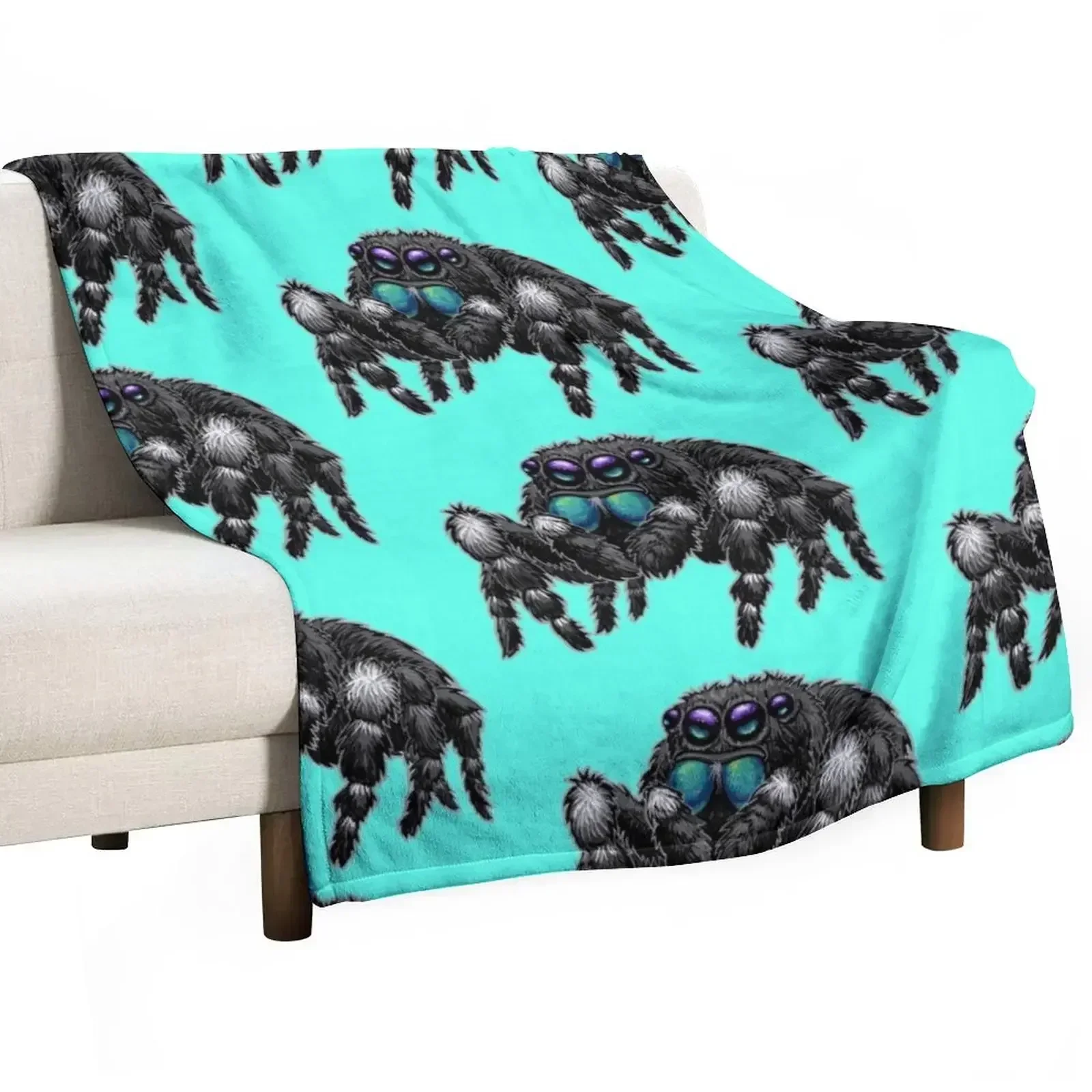 Manta suave con diseño de araña saltarina Phidippus Audax, decoración para el hogar, para sofá y dormitorio