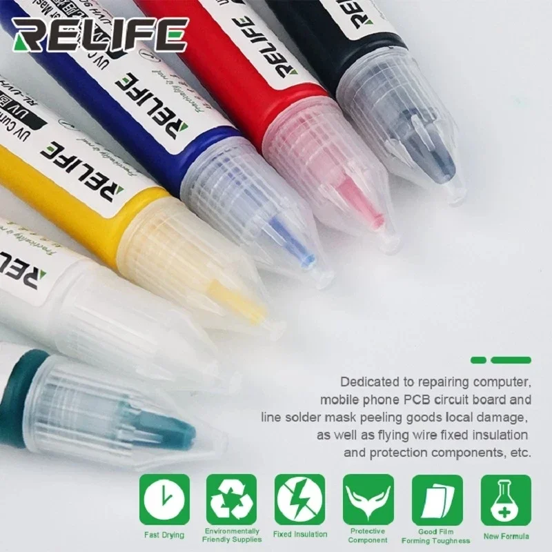 RELIFE RL-UVH 901W series 10cc UV curing solder mask ink For PCB BGA Circuit board repair Green Welding Flux phone repair tools