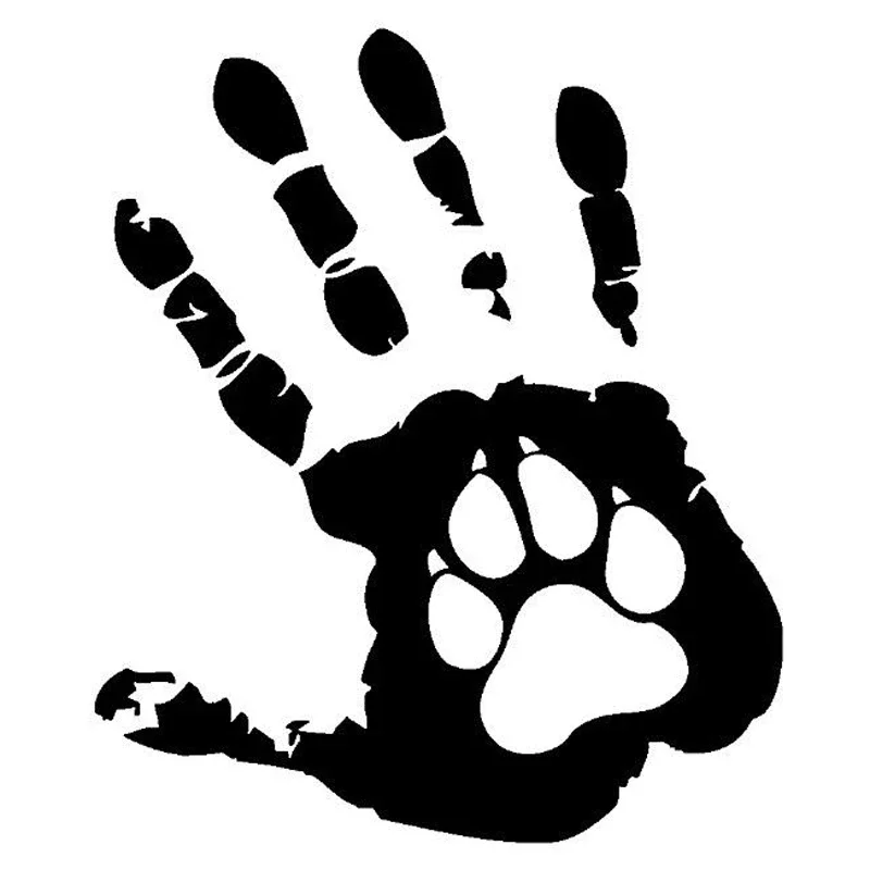 Car Sticker Personality Creativity Handprint Dog Footprints Vinyl Sticker Auto Motorcycle Waterproof Decals,11CM*13CM