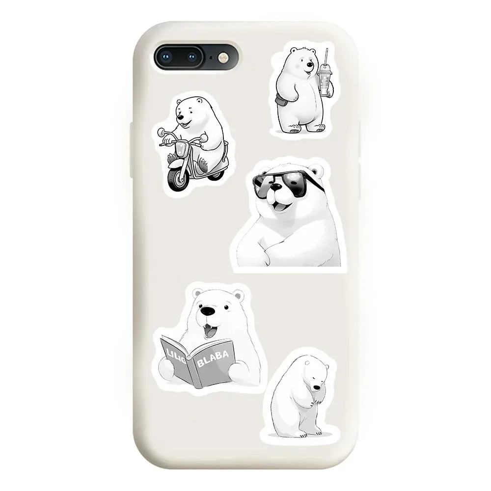 

10/50PCS Cute Polar Bear Animal Cartoon Stickers Exquisite Sticker for Phone Computer Notebook Stationery DIY Toys Secret
