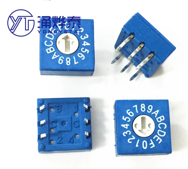 YYT 2PCS 0-F Rotary coding switch DIP switch 16-bit PCM coding switch 8421C Positive code 3:3