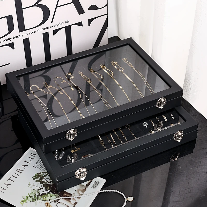 قطعة واحدة من صندوق المجوهرات المقاوم للغبار بإبزيم، صندوق عرض حلقي، صندوق تخزين سوار وقلادة وسوار وأقراط مضاد للأكسدة